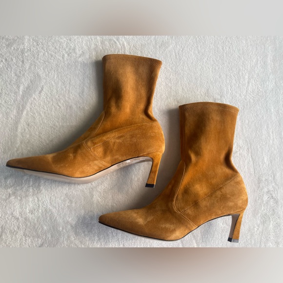 Stuart Weitzman Rapture 75 Suede Bootie in Bridle - Picture 3 of 16